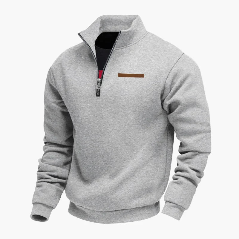 Stilla | Halvzip Sweatshirt Fritidstrøje med Ståkrave - Perfekt til Rejser og Hverdag