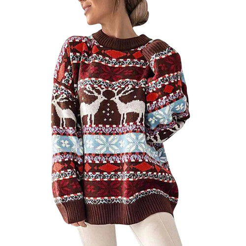 Stilla | Elegant Jule Sweater Med Lange Ærmer Og Rund Halsudskæring Til Kvinder