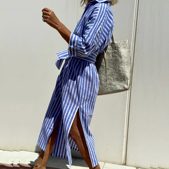 Stilla | Elegante Stripeskjorte Kjole