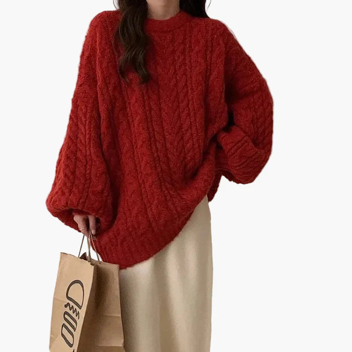 Stilla | Oversize Strikpullover I Løst Koreansk Stil - Behagelig Hverdagslook