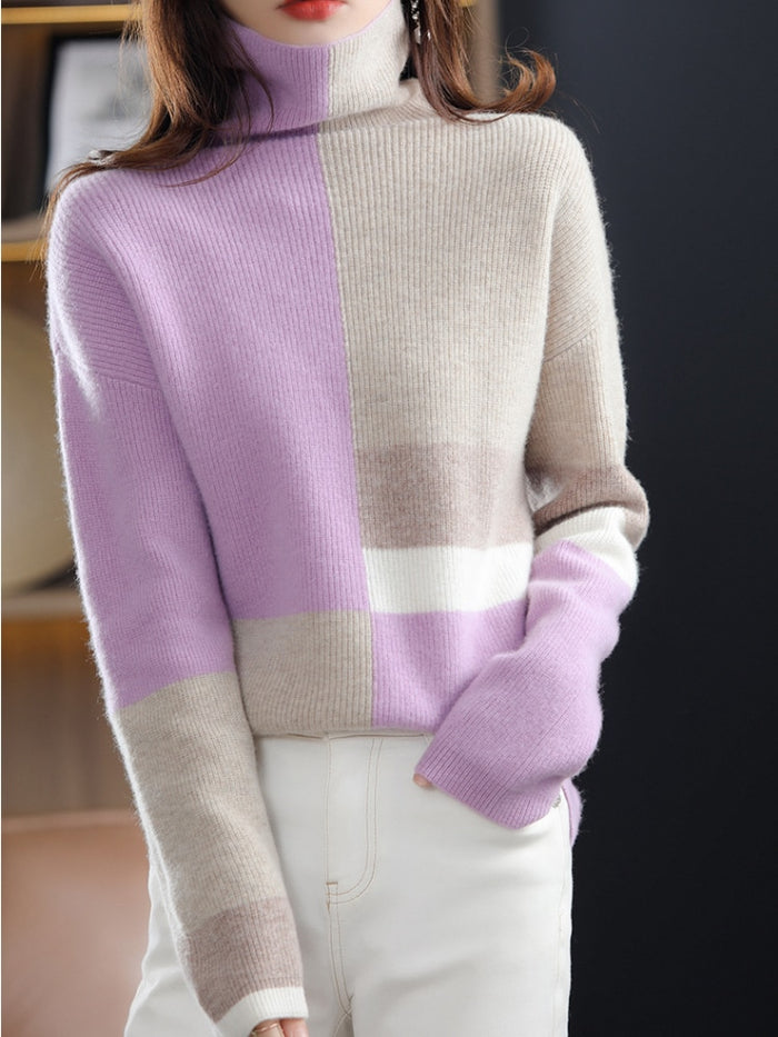 Stilla | Mønstret sweater med høj hals