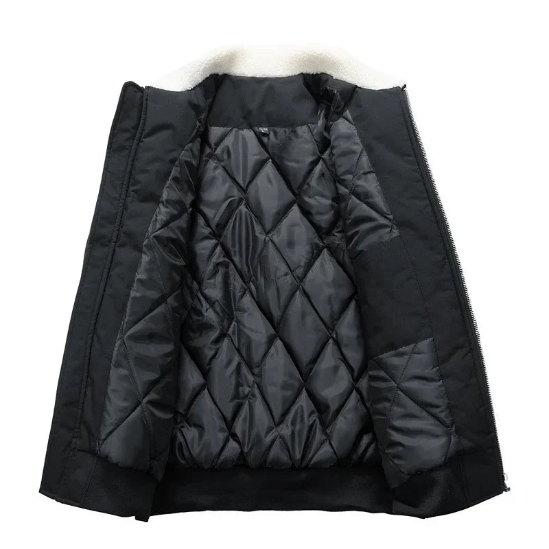 Stilla | Vinter Bomberjakke med Modest Lamb Pels Krave - Casual Stil til Kolde Dage