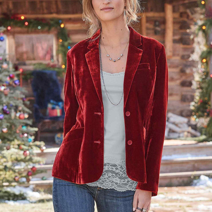 Stilla | Vintage Mode Blazer Jakke i Velvet