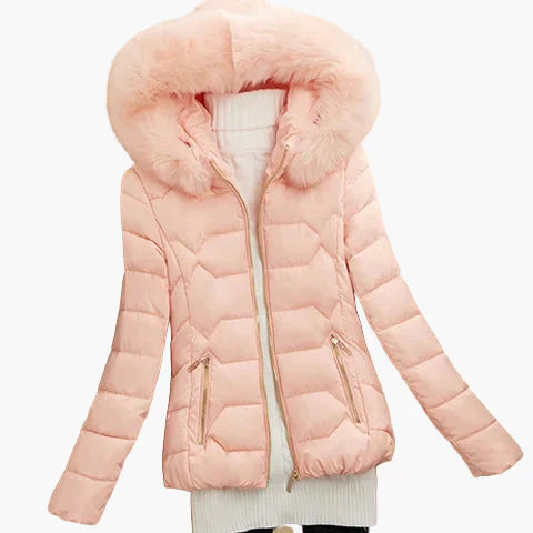 Stilla | Vinter Steppjakke med Hætte Og Stor Krave - Elegant By-Style til Kolde Dage