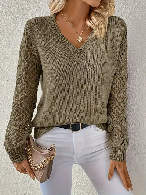 Stilla | Solid V-Hals Strik Sweater