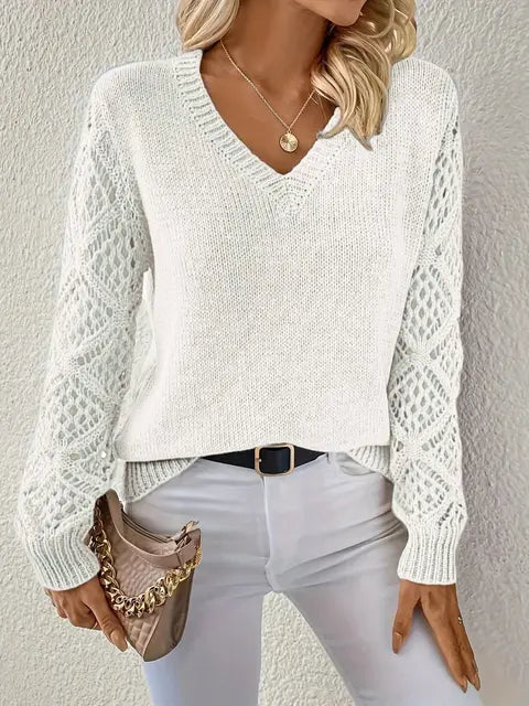 Stilla | Solid V-Hals Strik Sweater