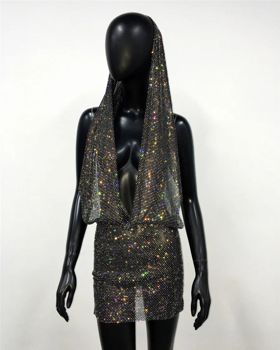 Stilla | Rhinestone Mesh Hættedragt