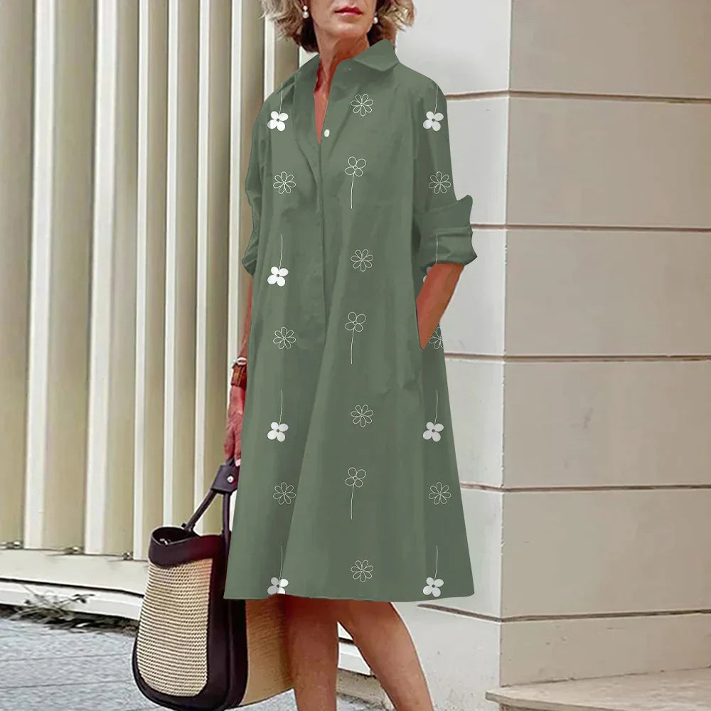 Stilla | Elegante Satin Skjorte Kjole