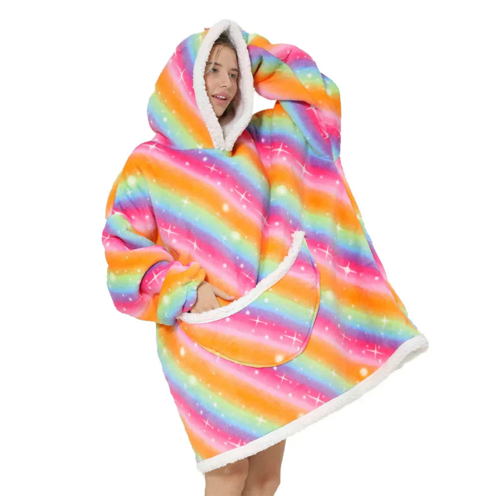 Stilla | Oversized fleece tæppe med hætte og lommer