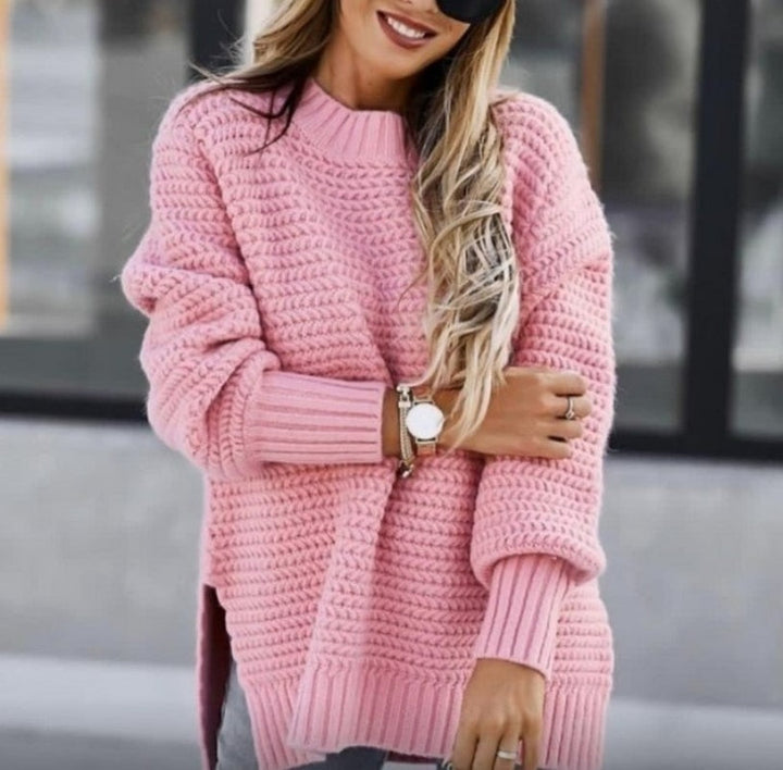 Stilla | Strikpullover Oversized Fit Rund Halsudskæring Lange Ærmer Blød og Behagelig
