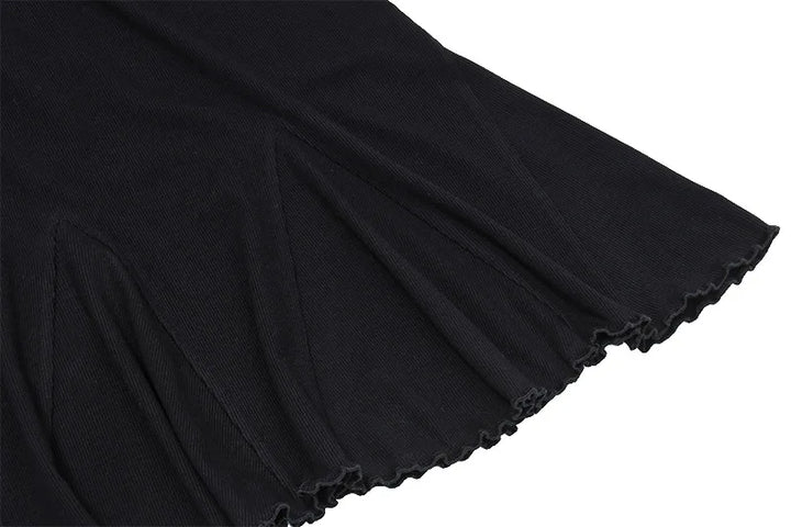 Stilla | Off Shoulder Strikket Sort Kjole