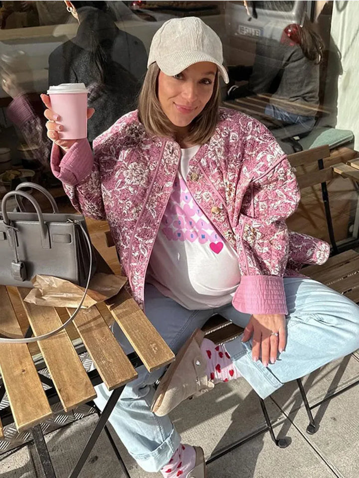 Stilla | Jakke Trend Med Floral Mønster