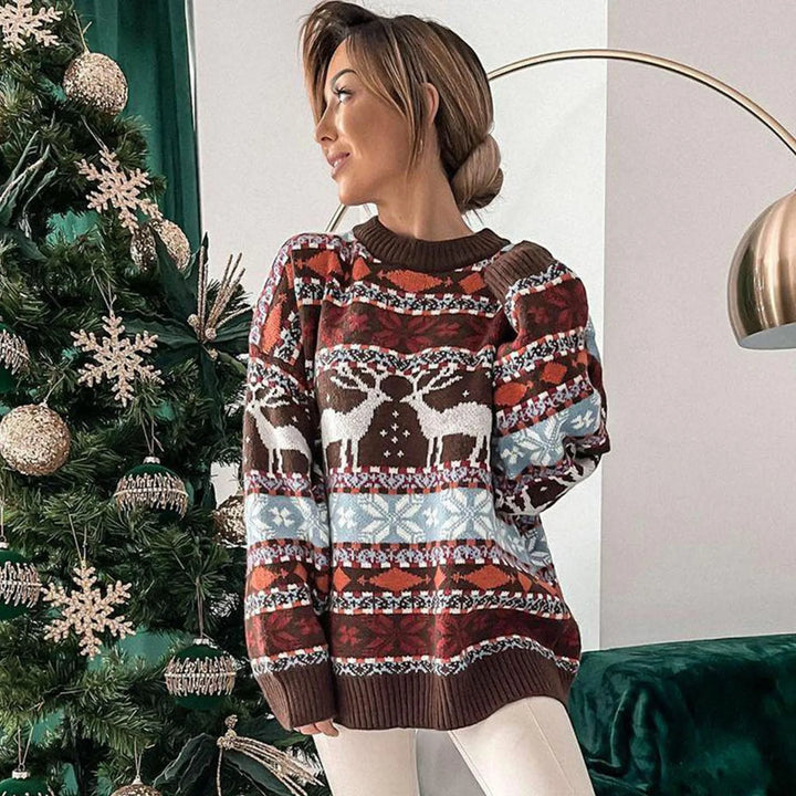 Stilla | Elegant Jule Sweater Med Lange Ærmer Og Rund Halsudskæring Til Kvinder