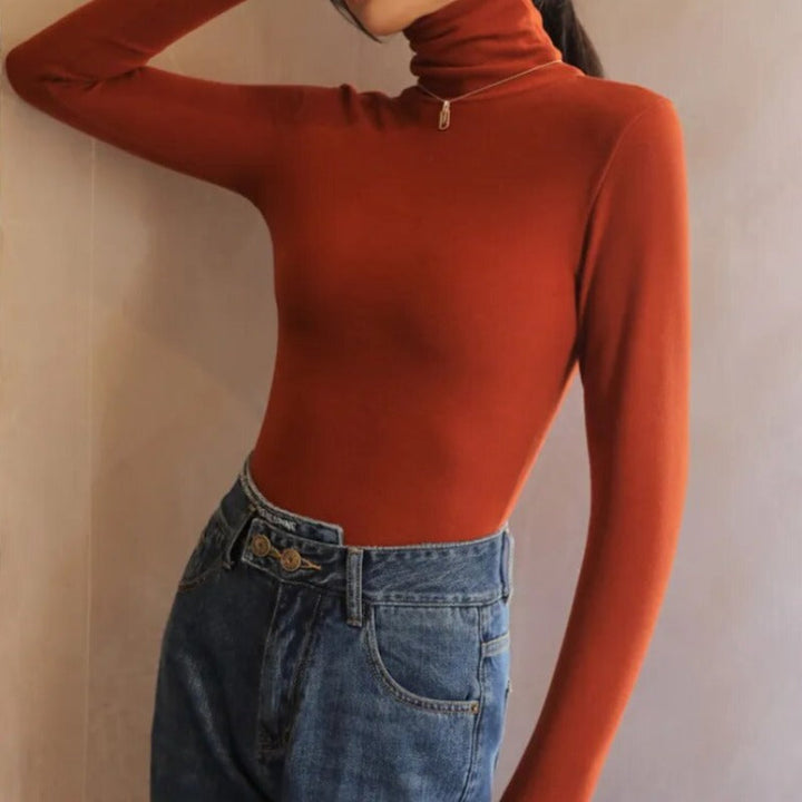 Stilla | Velour turtleneck sweater til kvinder
