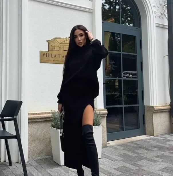 Stilla | Strikket Højhalset Sweater
