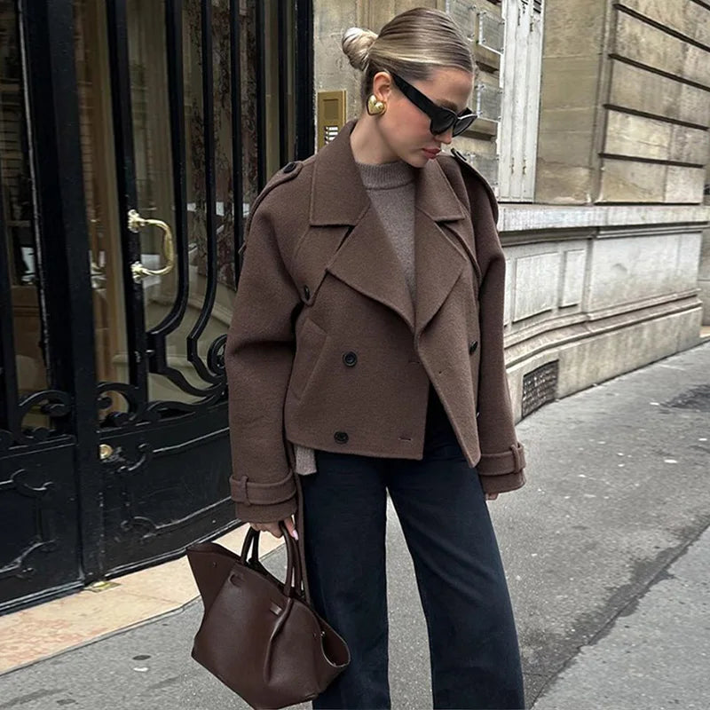 Stilla | Uldet Mid-Length/Kort Trenchcoat