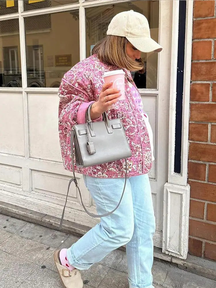 Stilla | Jakke Trend Med Floral Mønster