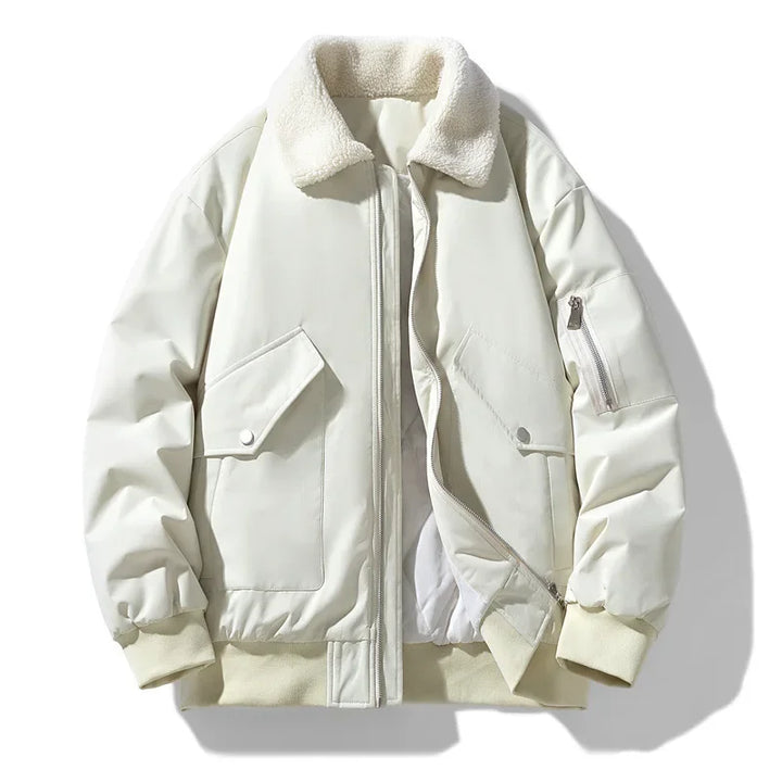 Stilla | Vinter Bomberjakke med Modest Lamb Pels Krave - Casual Stil til Kolde Dage