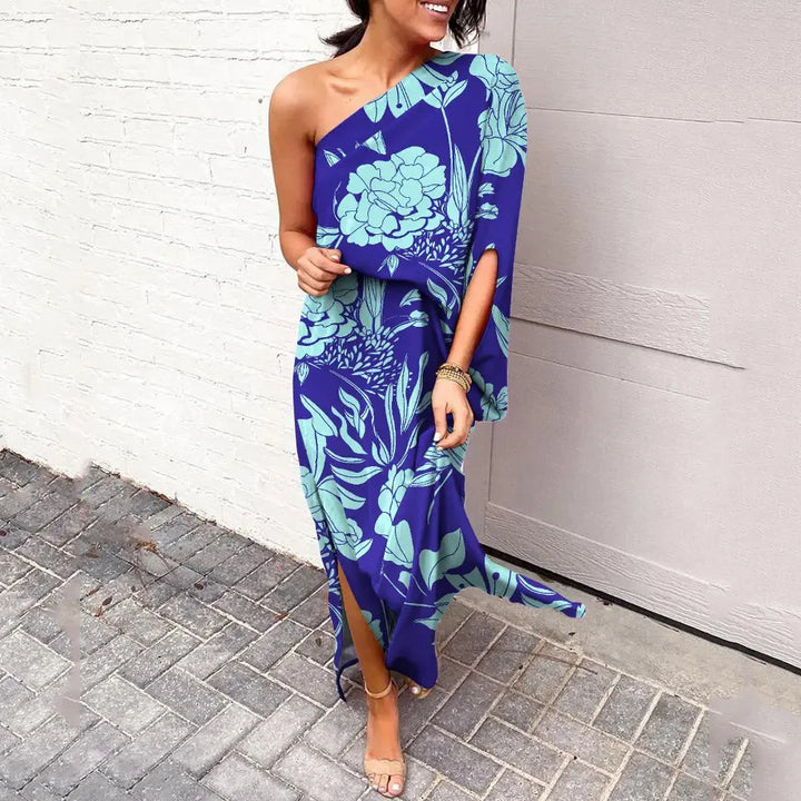 Stilla | Diagonal Skulder Maxi Kjole