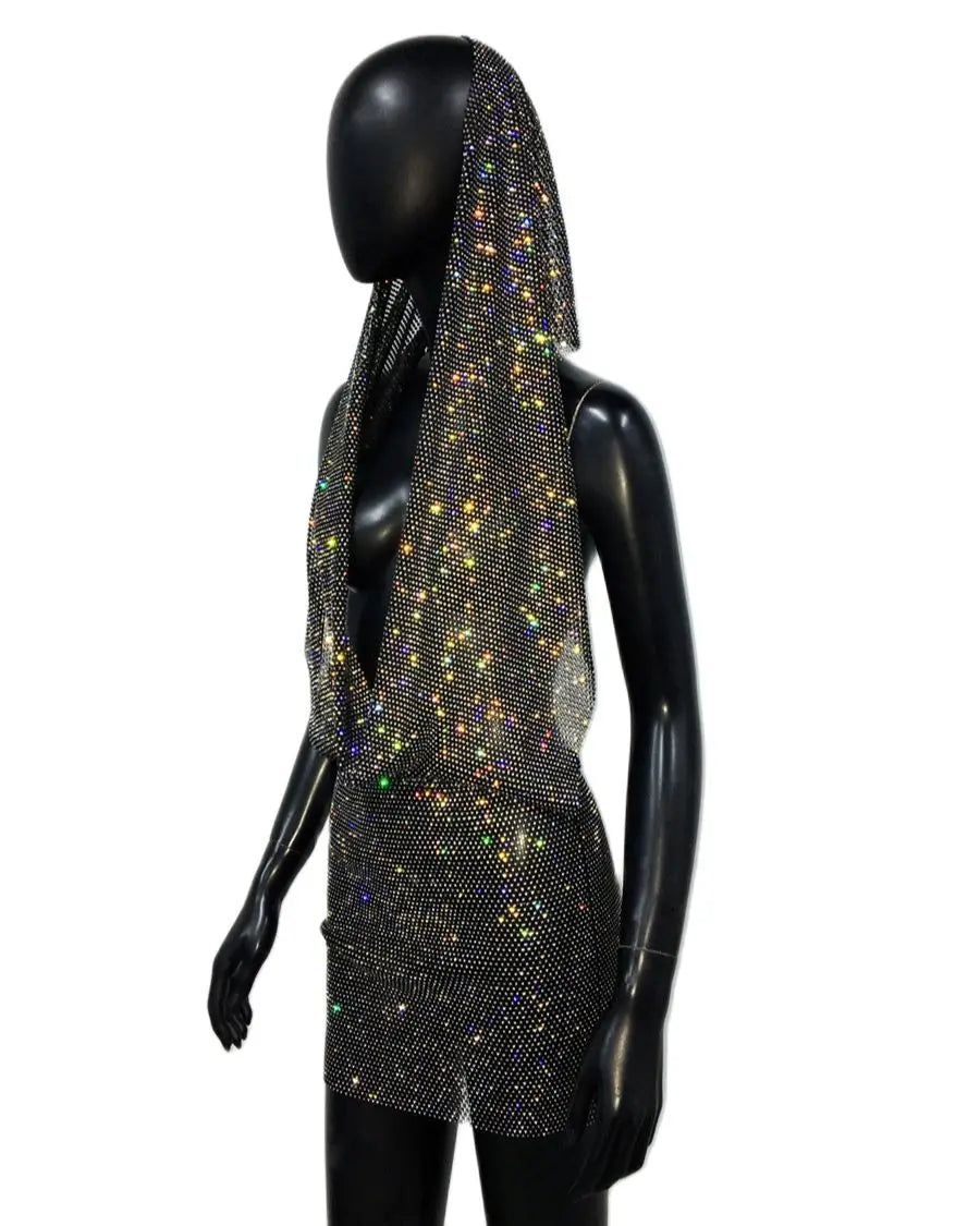 Stilla | Rhinestone Mesh Hættedragt