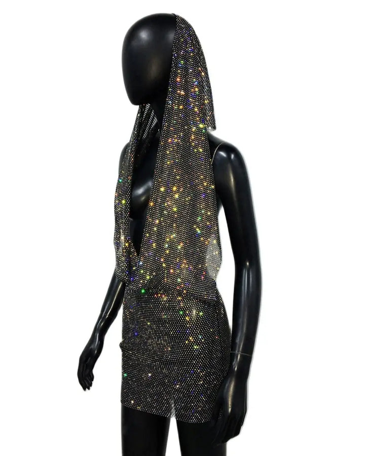 Stilla | Rhinestone Mesh Hættedragt