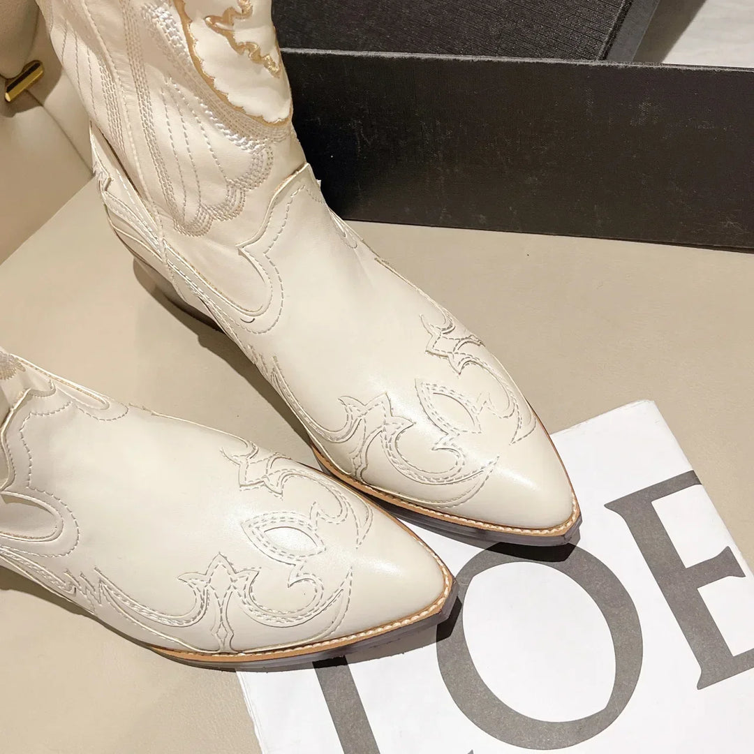 Stilla | Broderede Cowboy Støvler