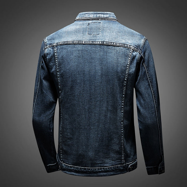 Stilla | Slim Fit Motorcykelstil Jeansjakke til Herrer