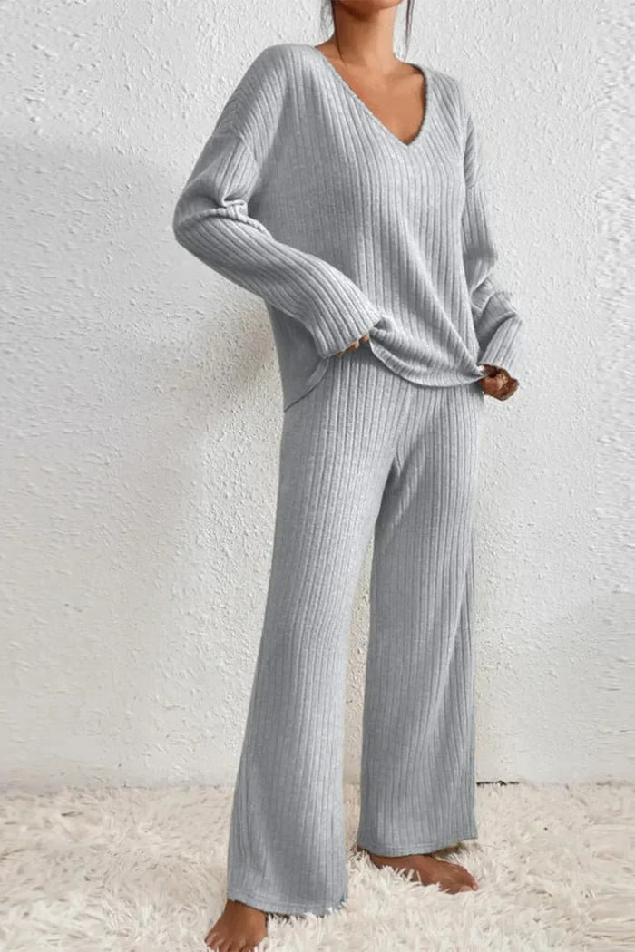 Stilla | Dame Ribstrik To-Delt Loungewear Sæt