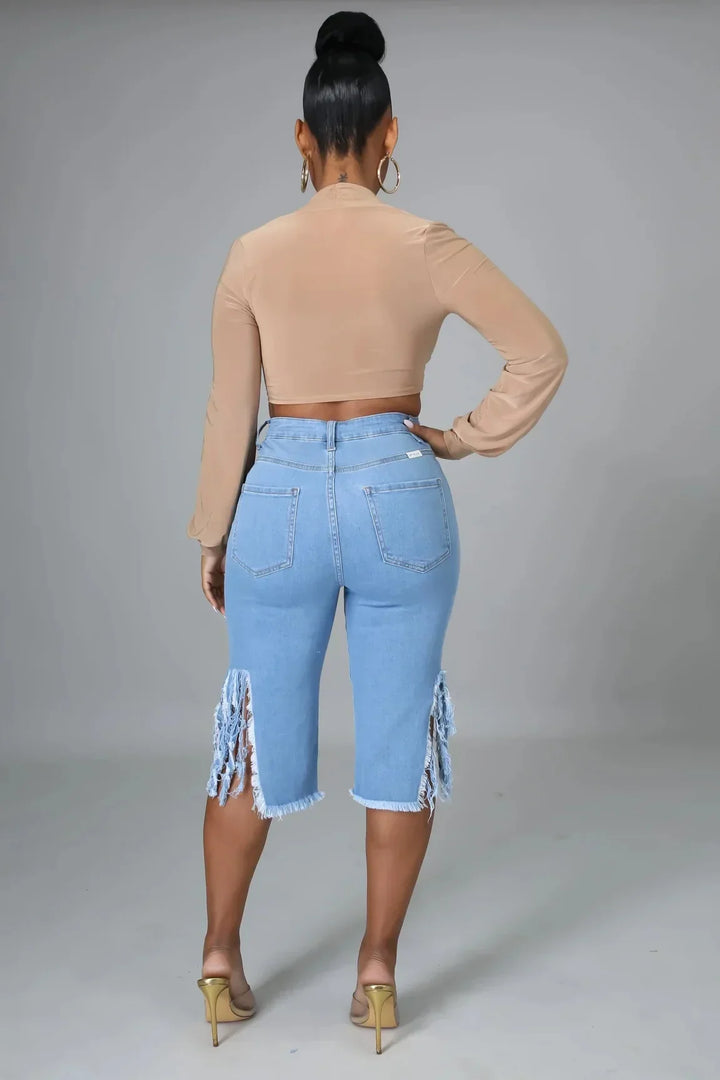 Stilla | Korte og revnede jeans