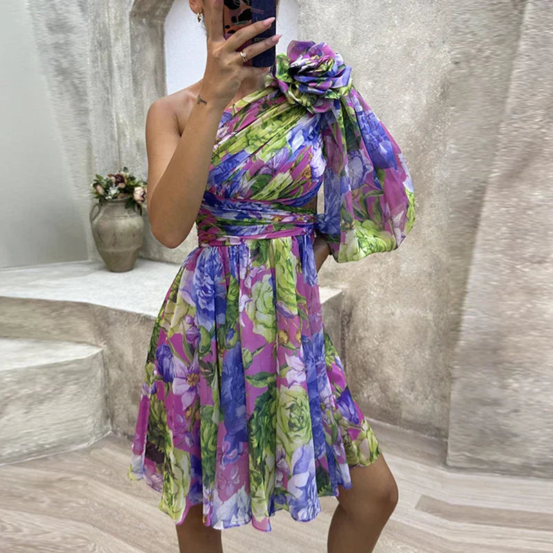 Stilla | Sexy Off-the-shoulder Kjole Med Blomstermønster