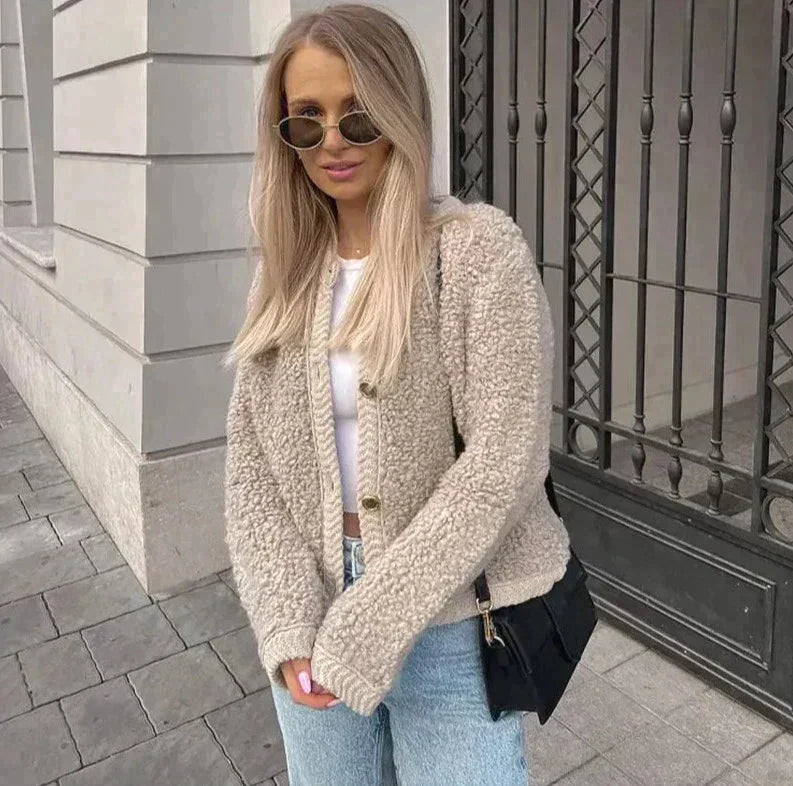 Stilla | Teddy Strikjakke