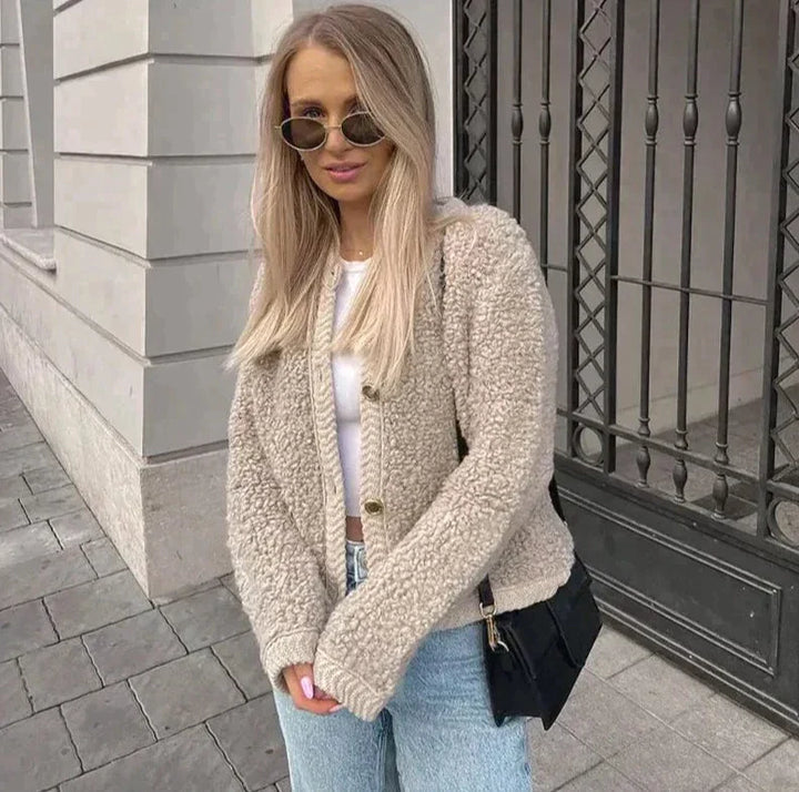 Stilla | Teddy Strikjakke