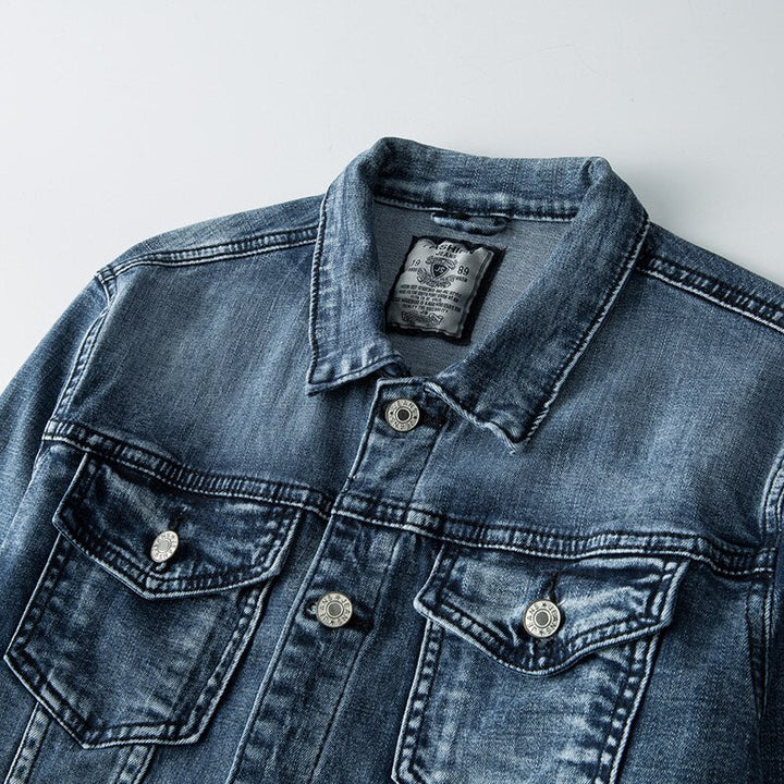 Stilla | Slim Fit Motorcykelstil Jeansjakke til Herrer