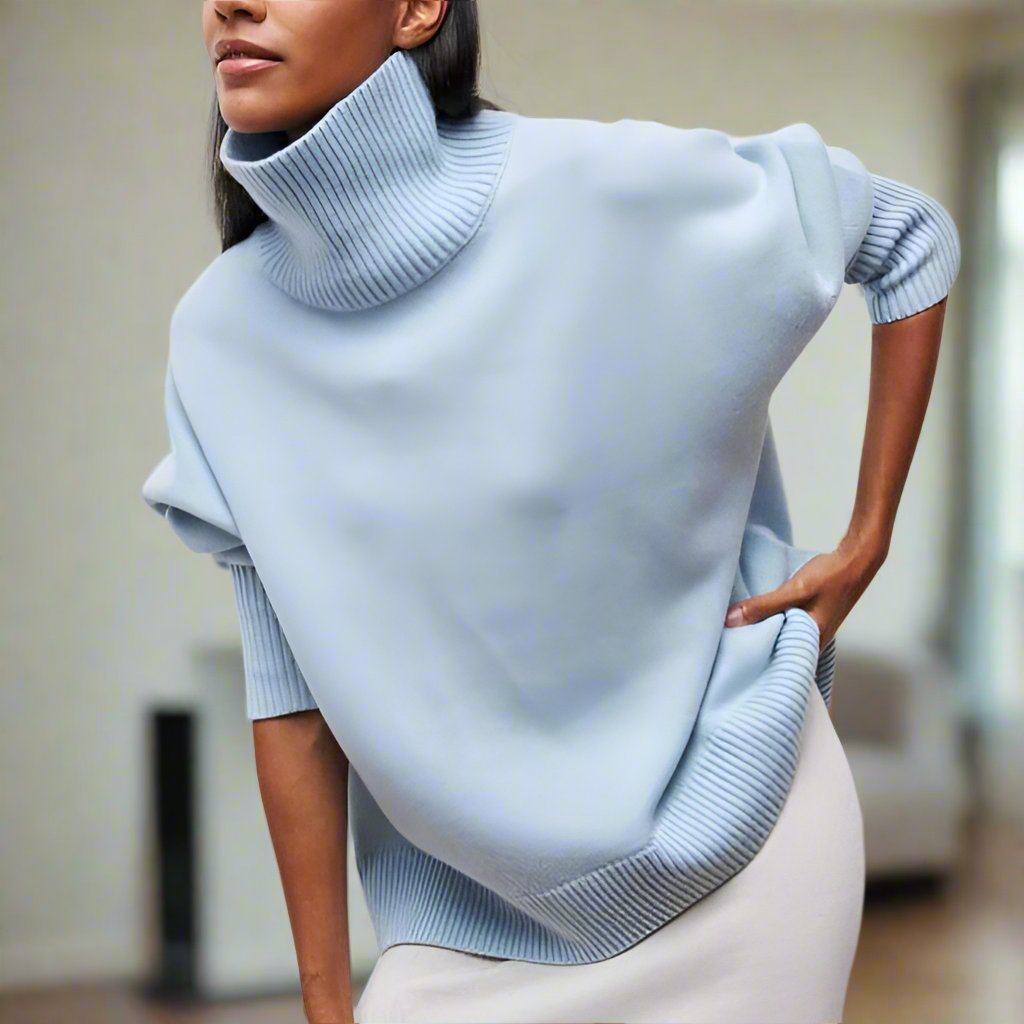 Stilla | Størrelse oversize rullekrave sweater ribkant rullekrave sweater