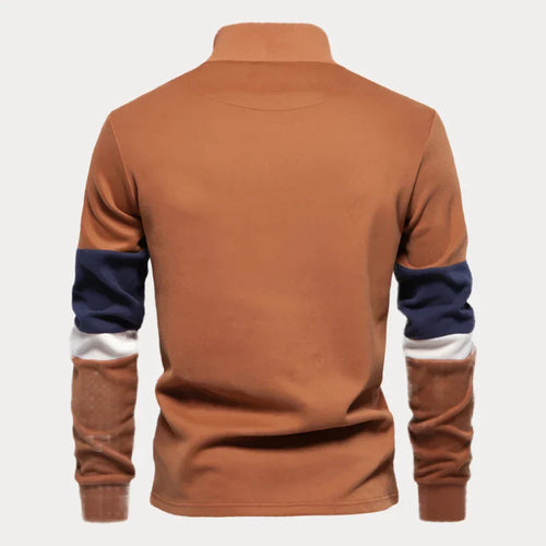Stilla | Stilig Sweater til Herrer med Ståkrave Og Striber