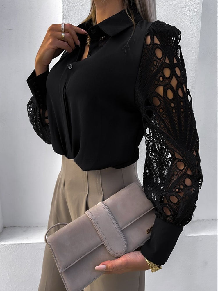 Stilla | Bluse med blonde til damer