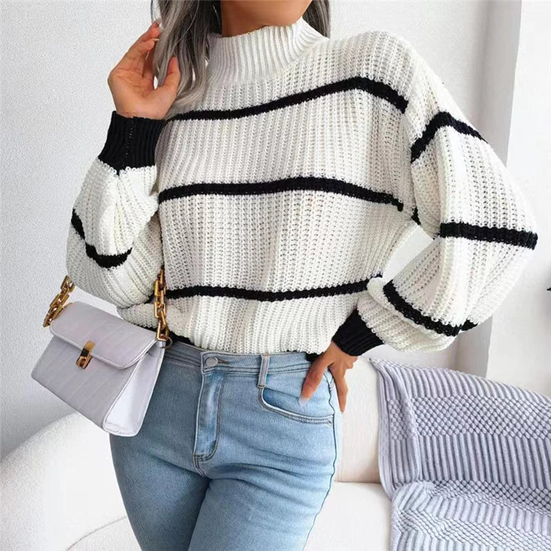 Stilla | Moderne Couture Rullekrave sweater med Finstrik