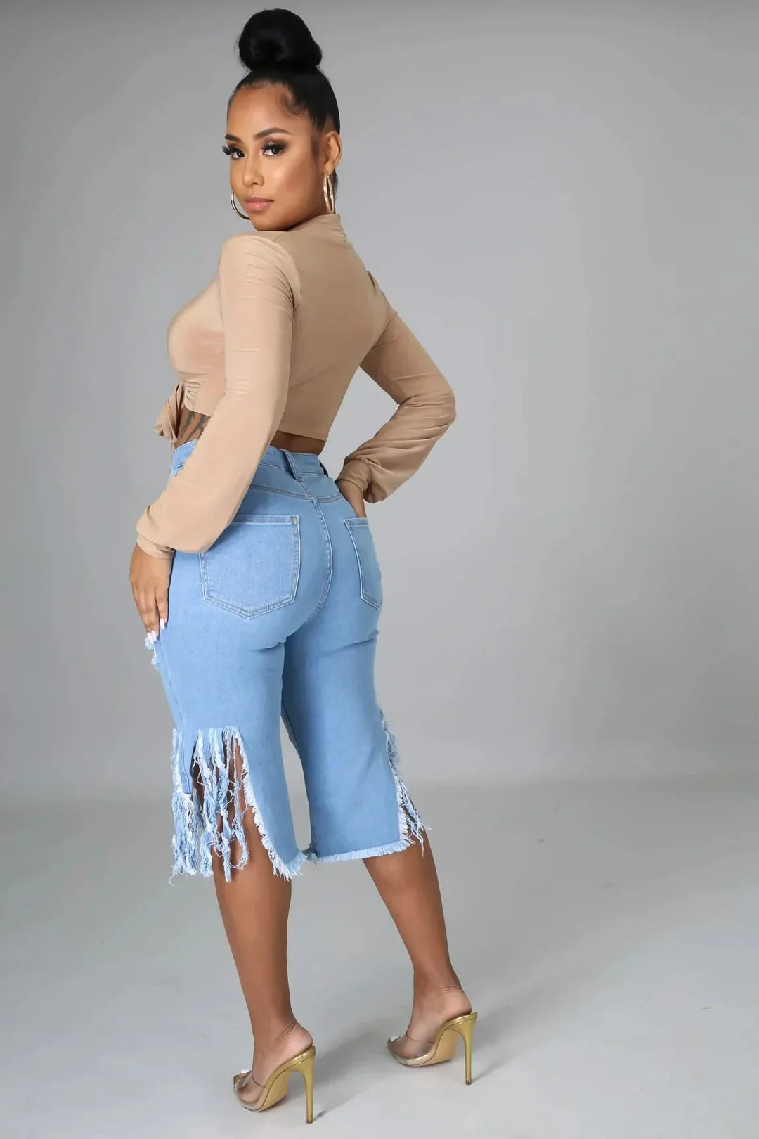 Stilla | Korte og revnede jeans