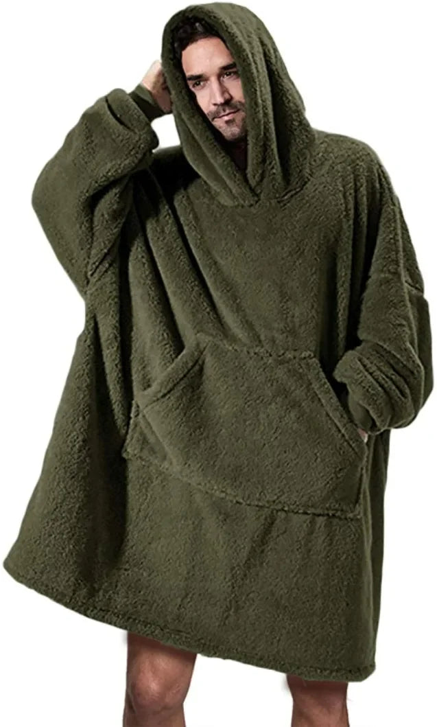 Stilla | Overdimensioneret flannel tæppe hoodie til mænd & kvinder