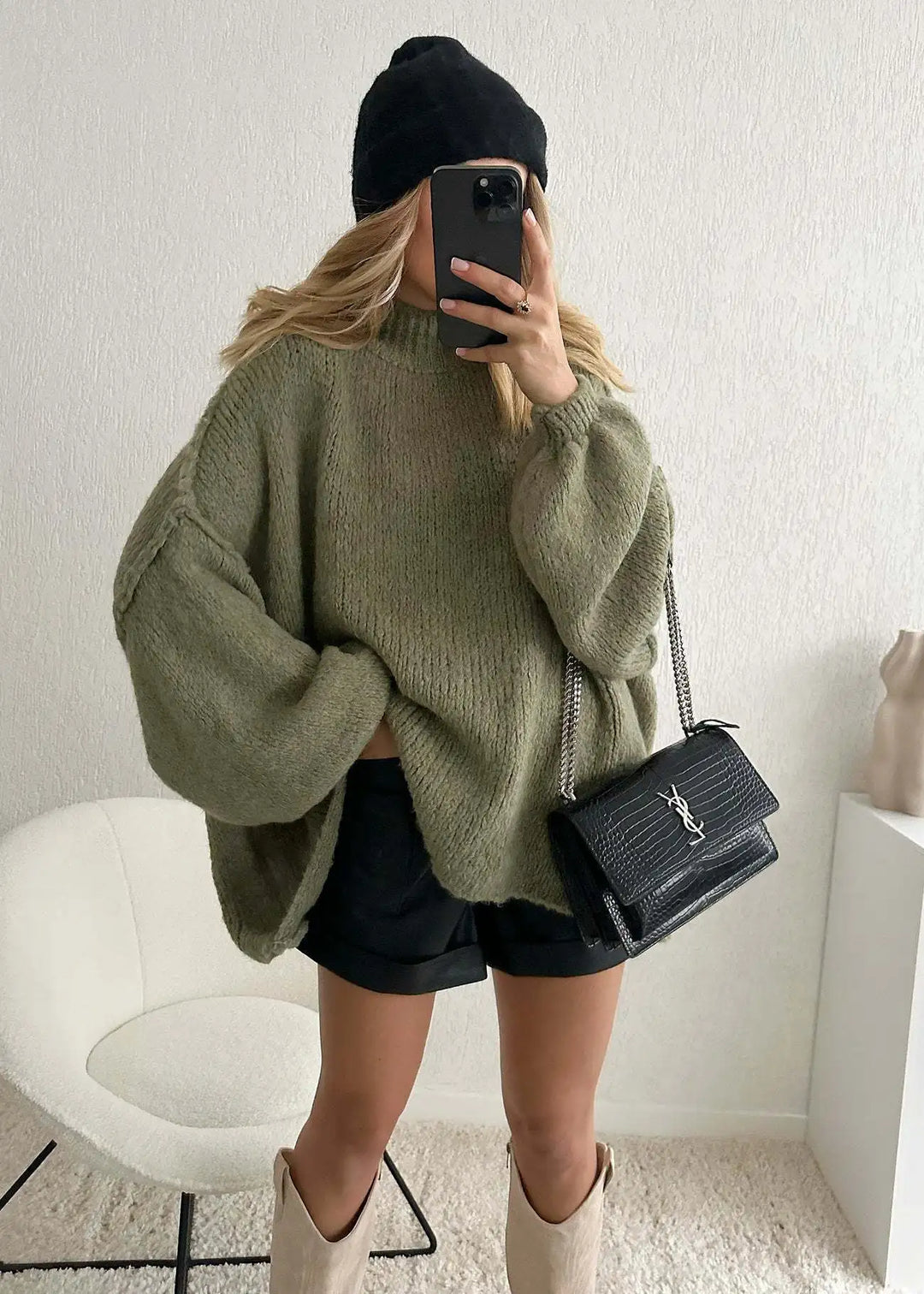 Stilla | Casual Pullover Med Rund Halsudskæring Af Strik Og Lange Ærmer Til Dame