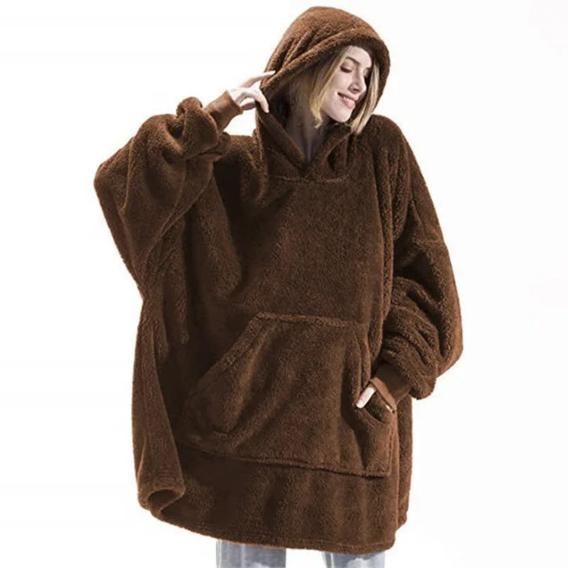 Stilla | Overdimensioneret flannel tæppe hoodie til mænd & kvinder