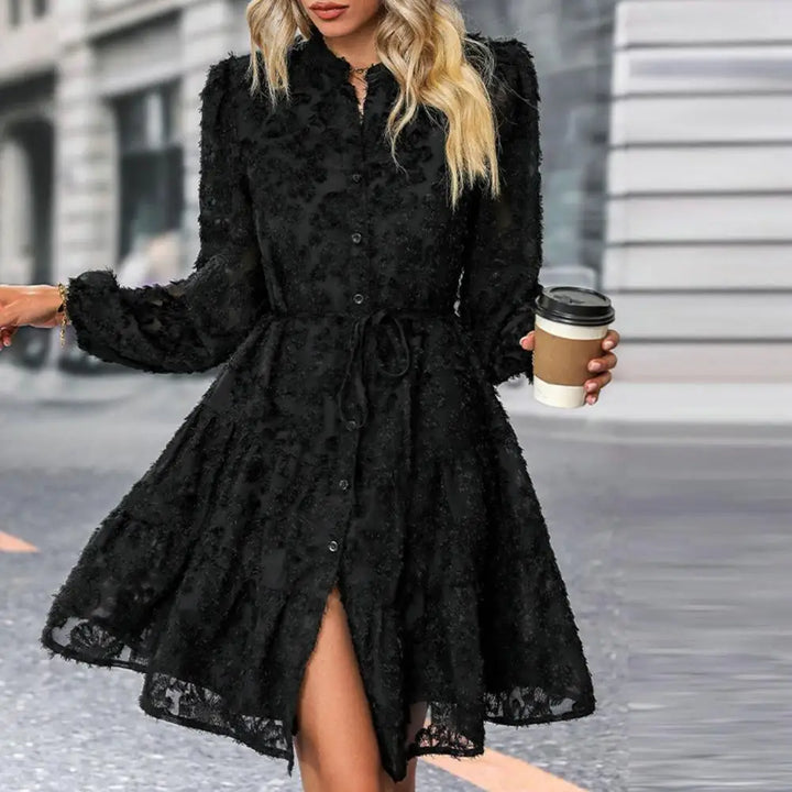 Stilla | Elegante A-linje Blonde Midi Kjole Med Charme