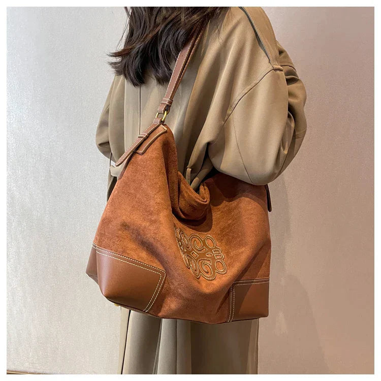 Skovae | Dame Luxus Mærke Messenger Tasker Retro Brun Crossbody Tote Tasker Spand Clutch Taske Indkøb Stor Kapacitet Rejsetaske