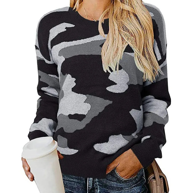 Stilla | Pullover med leopard-camo-mønster