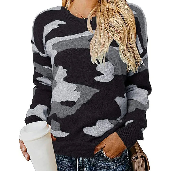 Stilla | Pullover med leopard-camo-mønster