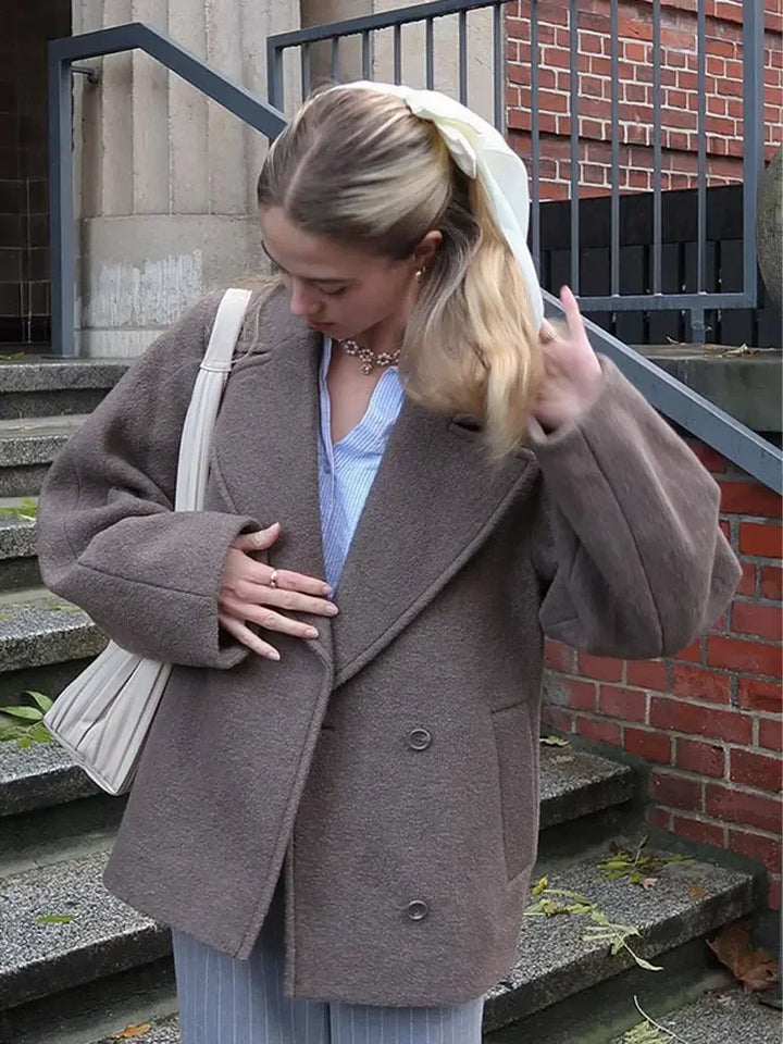 Stilla | Dame Oversized Dobbeltbrystet Frakke