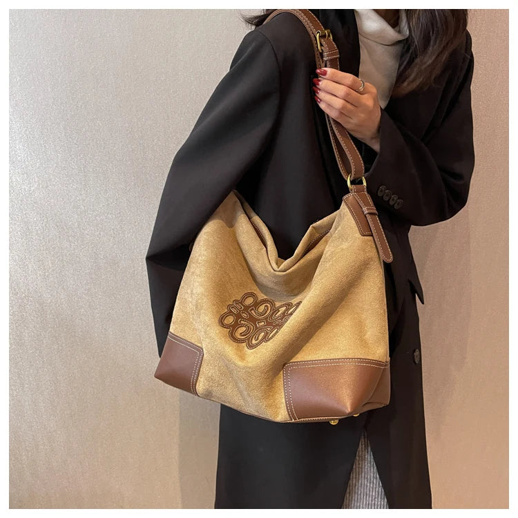 Skovae | Dame Luxus Mærke Messenger Tasker Retro Brun Crossbody Tote Tasker Spand Clutch Taske Indkøb Stor Kapacitet Rejsetaske