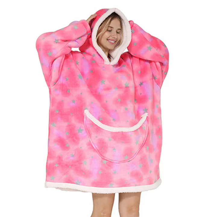 Stilla | Oversized fleece tæppe med hætte og lommer