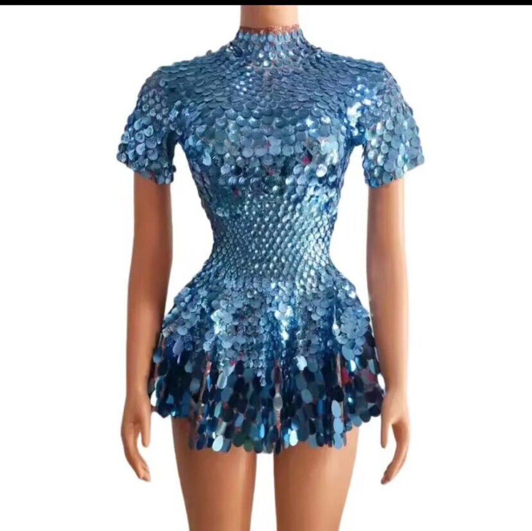 Stilla | Glitrende Pailletter Havfrue Leotard Mikro Kjole