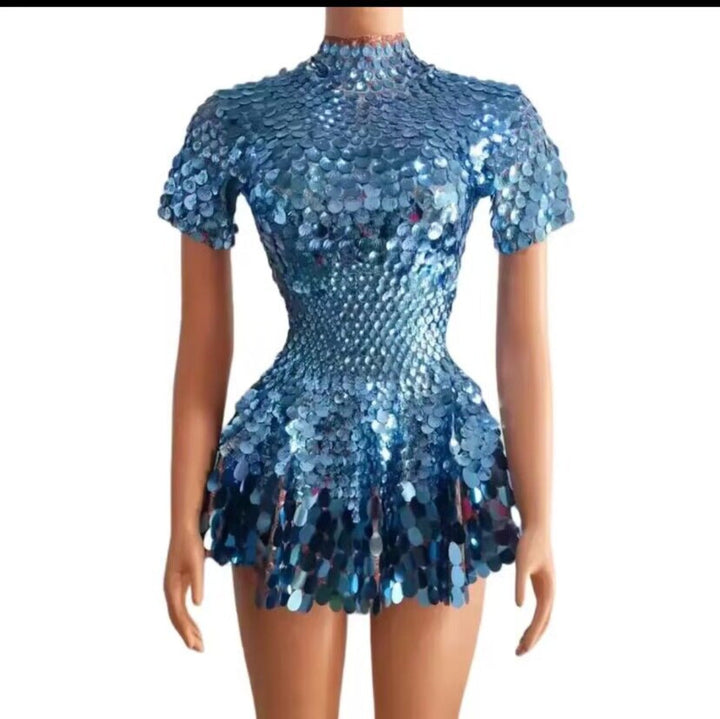 Stilla | Glitrende Pailletter Havfrue Leotard Mikro Kjole